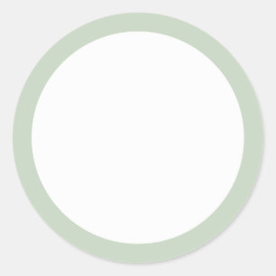 Light sage green solid border blank classic round sticker
