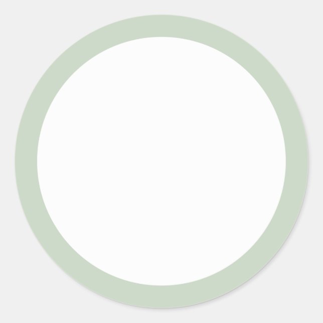 Light sage green solid border blank classic round sticker (Front)