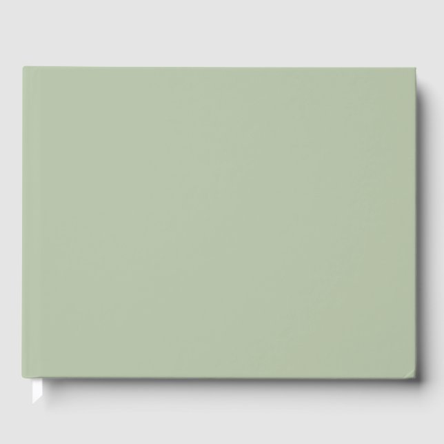 Light Sage Green Solid Colour Guest Book (Front)