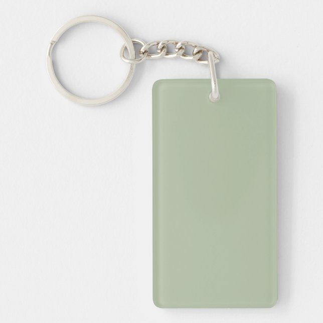 Light Sage Green Solid Colour Key Ring (Front)
