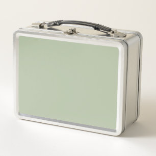 Light Sage Green Solid Colour Metal Lunch Box
