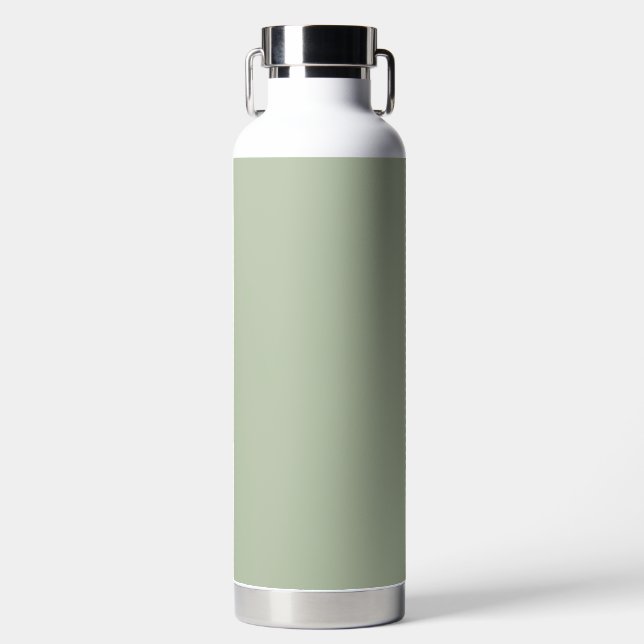 Light Sage Green Solid Colour Water Bottle (Front)