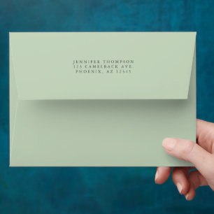 Light Sage Green Wedding Envelope