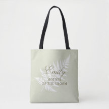 Light Sage Green White Fern Mother of the Groom
