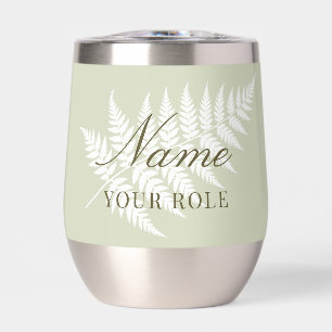 Light Sage Green White Fern Name & Role Silver
