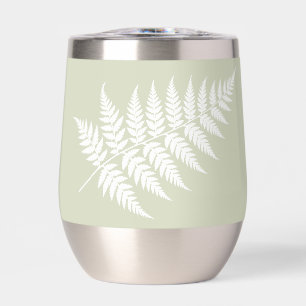 Light Sage Green White Fern Simply Elegant Silver