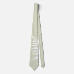Light Sage Green White Fern Simply Elegant Wedding Tie