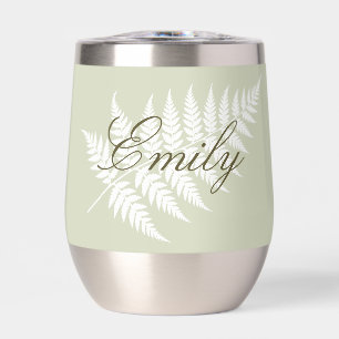Light Sage Green White Fern Your Name Silver