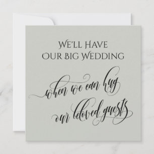 Light Sage When We Can Hug You Postponed Wedding Invitation