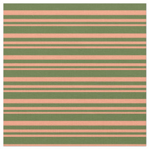 Light Salmon and Dark Olive Green Pattern Fabric