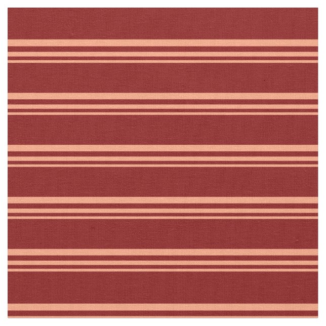 Light Salmon and Maroon Stripes Pattern Fabric (Close Up)