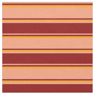 Light Salmon, Dark Red, and Orange Coloured Lines Fabric