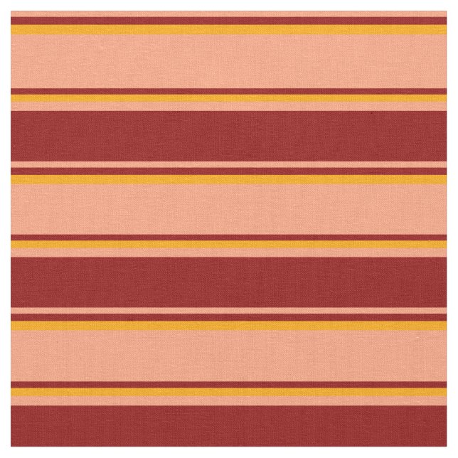 Light Salmon, Dark Red, and Orange Coloured Lines Fabric (Close Up)