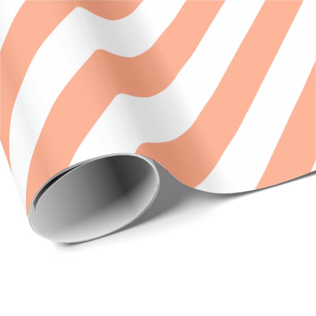 Light Salmon Diagonal Stripe Wrapping Paper (Roll Corner)
