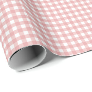 Light Salmon Pink Simple Plaid Wrapping Paper