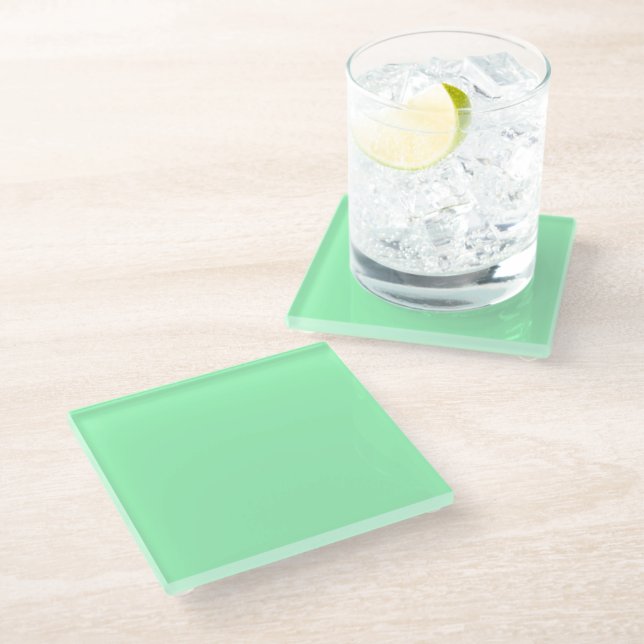 Light Sea-Foam (solid colour)  Glass Coaster (Angled)