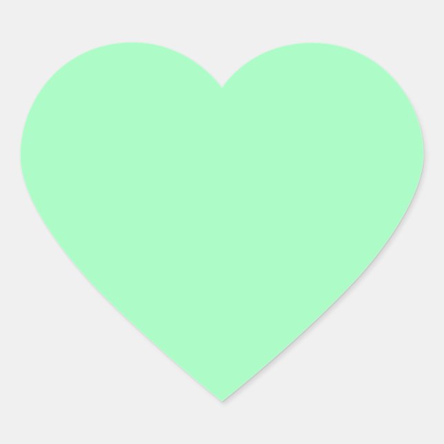 Light Sea-Foam (solid colour)  Heart Sticker (Front)