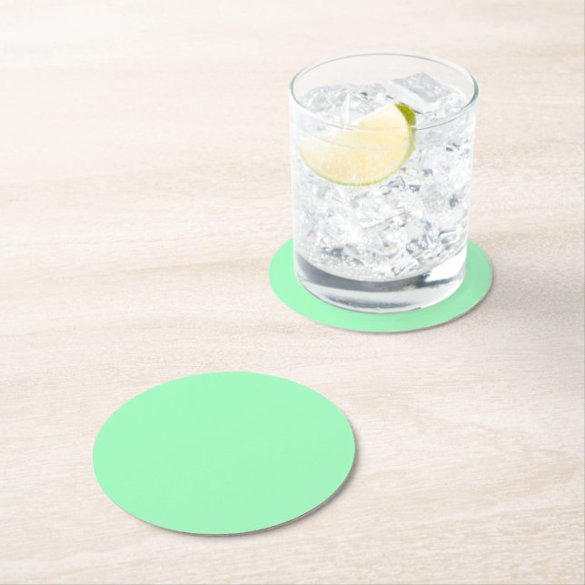 Light Sea-Foam (solid colour)  Round Paper Coaster (Insitu)