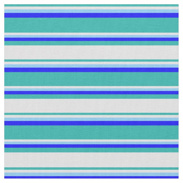 Light Sea Green, Lavender, Light Sky Blue & Blue Fabric (Close Up)
