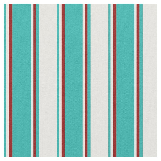 Light Sea Green, Mint Cream & Dark Red Coloured Fabric (Close Up)