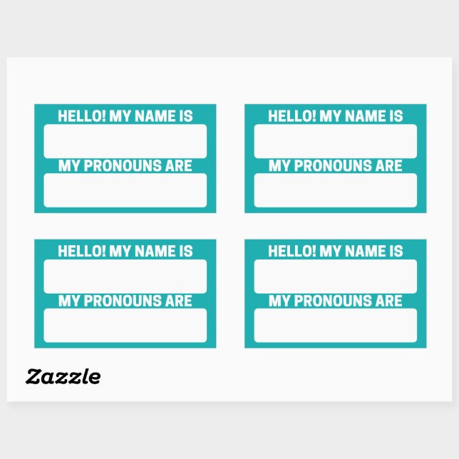 Light Sea Green Name & Pronoun Labels (Sheet)