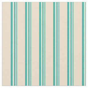 Light Sea Green & Tan Coloured Stripes Fabric