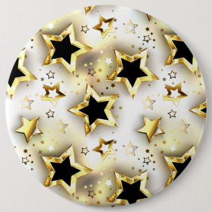 Light seamless with gold stars 6 cm round badge