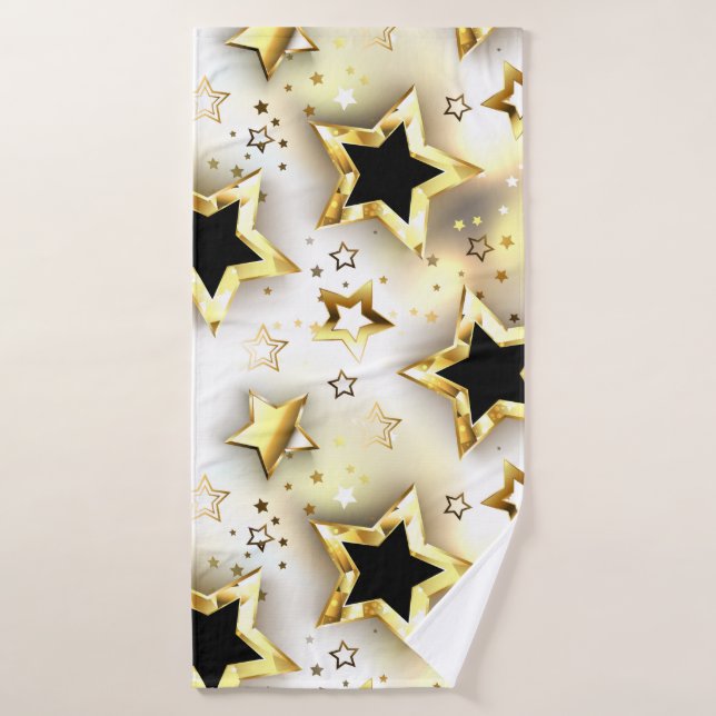 Light seamless with gold stars bath towel (Bath Towel)