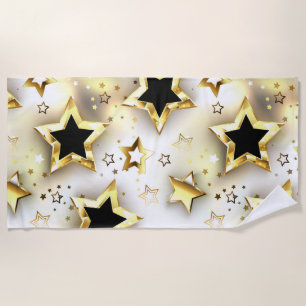 Light seamless with gold stars beach towel