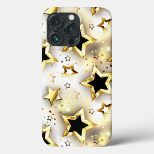 Light seamless with gold stars iPhone 13 pro case