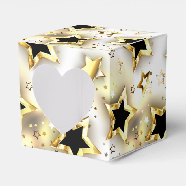 Light seamless with gold stars favour box (Front Side)