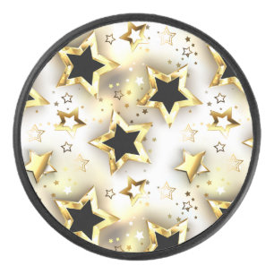 Light seamless with gold stars hockey puck