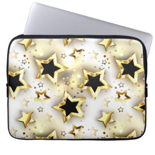 Light seamless with gold stars laptop sleeve