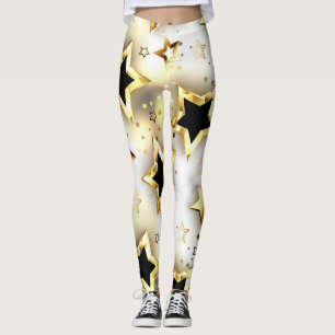 Light seamless with gold stars leggings