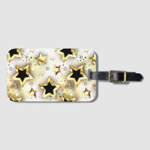 Light seamless with gold stars luggage tag