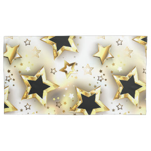 Light seamless with gold stars pillowcase