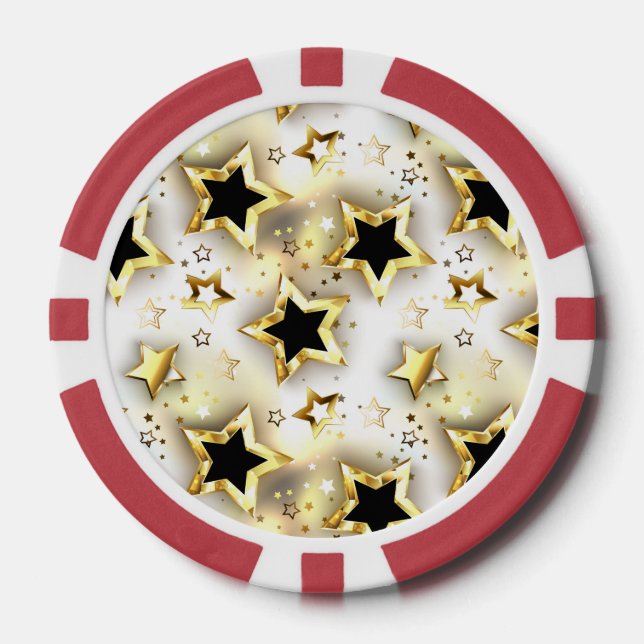 Light seamless with gold stars poker chips (Front)