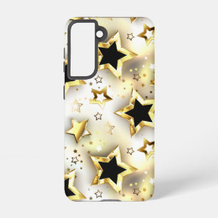 Light seamless with gold stars samsung galaxy case