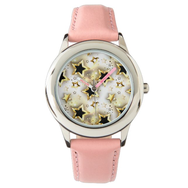 Light seamless with gold stars watch (Front)