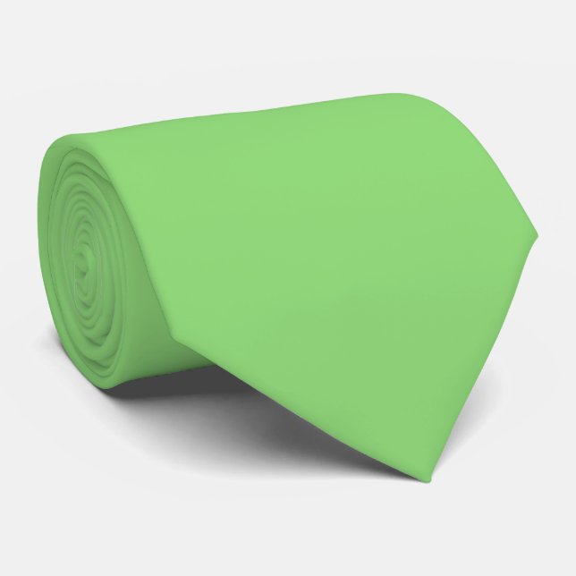Light Shade Of Spring Green Pop Of Colour Necktie (Rolled)