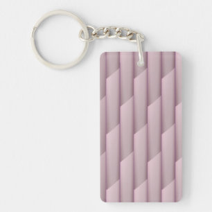 Light Shades of Purple Geometric Abstract Stripes Key Ring