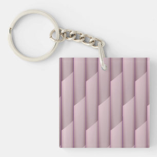 Light Shades of Purple Geometric Abstract Stripes Key Ring