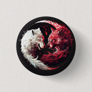 Light Shadow Wolf Spirit Animal Fantasy 3 Cm Round Badge