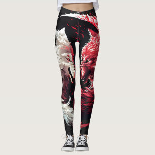 Light Shadow Wolf Spirit Animal Fantasy Leggings