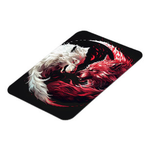 Light Shadow Wolf Spirit Animal Fantasy Magnet