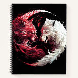 Light Shadow Wolf Spirit Animal Fantasy Notebook