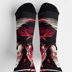 Light Shadow Wolf Spirit Animal Fantasy Socks