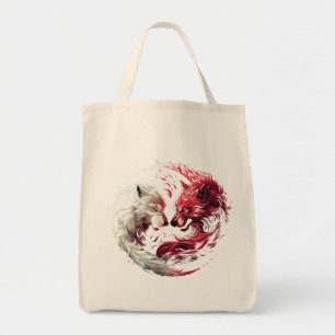Light Shadow Wolf Spirit Animal Fantasy Tote Bag