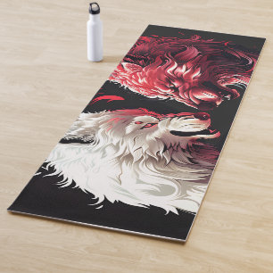 Light Shadow Wolf Spirit Animal Fantasy Yoga Mat