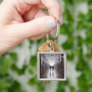 Light, shadows and symmetry - sepia key ring